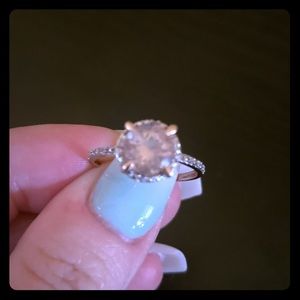 Natural morganite and diamond ring